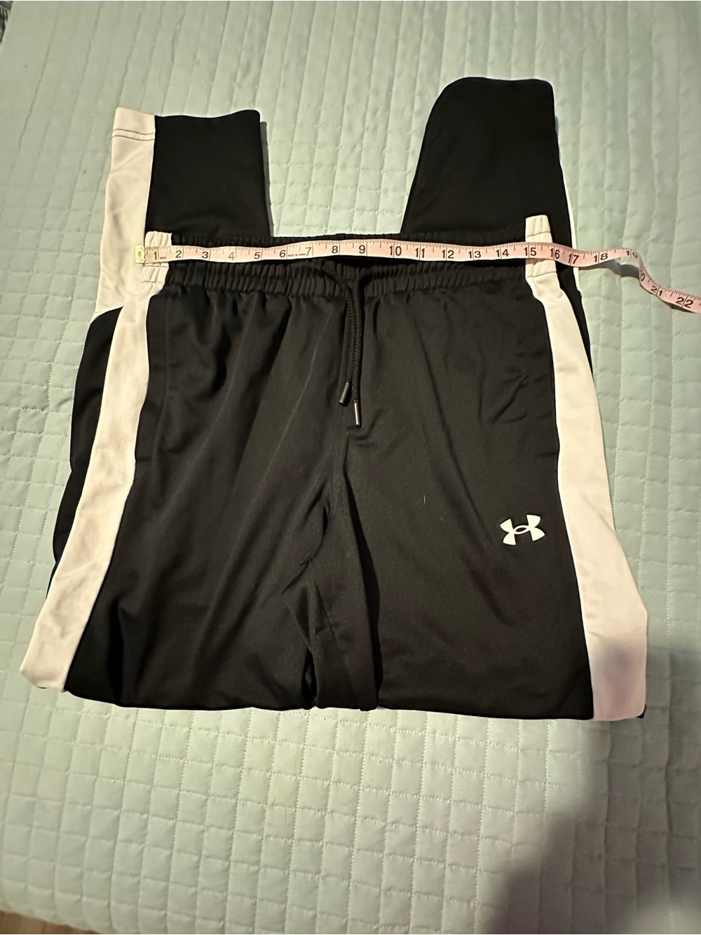Under Armour Black Joggers with White Side Stripe - Kids